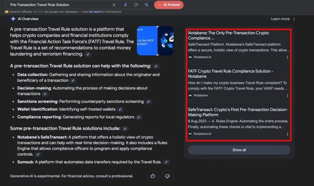 AI Overview notabene